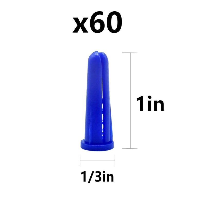 Wensilon (120 PCS) Drywall Anchors Screws 8 Blue Wall Anchor Set 1/4. Three-Color Screws Make it Easy to Install Various Color Products - Image 5